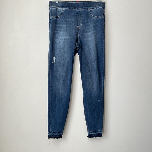 Spanx Pull-on Elastic Waist Jegging Denim Casual Stretch Blue L - Picture 12 of 15